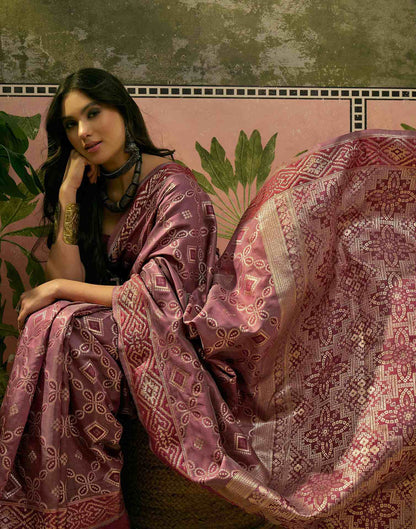 Maroon Silk Woven Patola Saree