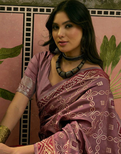 Maroon Silk Woven Patola Saree