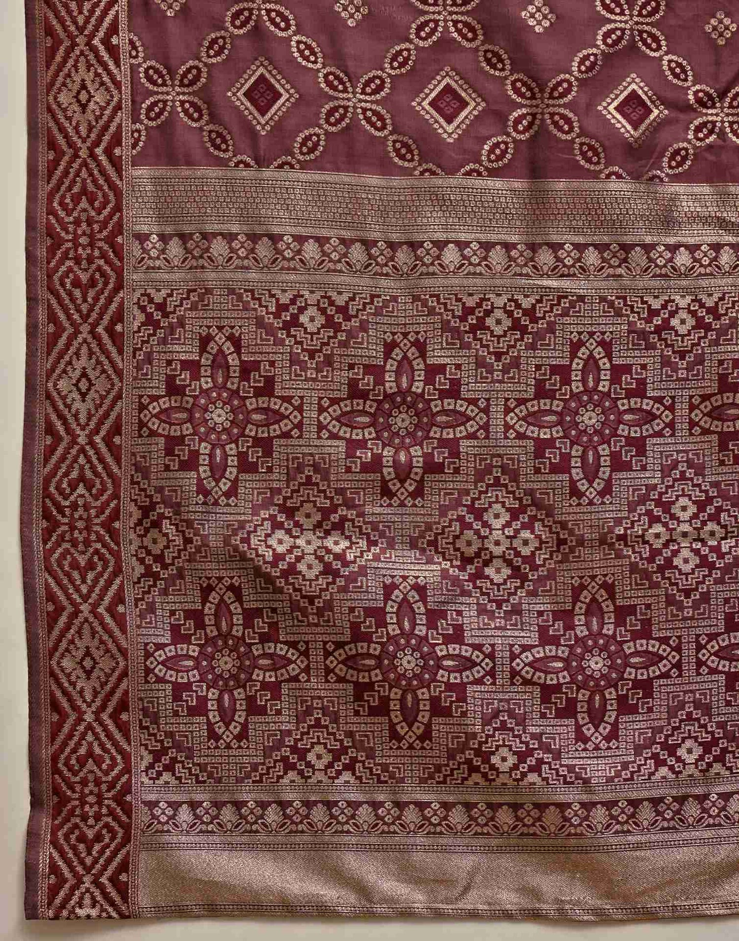 Maroon Silk Woven Patola Saree