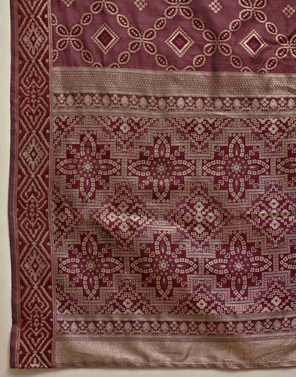 Maroon Silk Woven Patola Saree