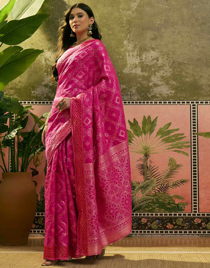 Pink Silk Woven Patola Saree