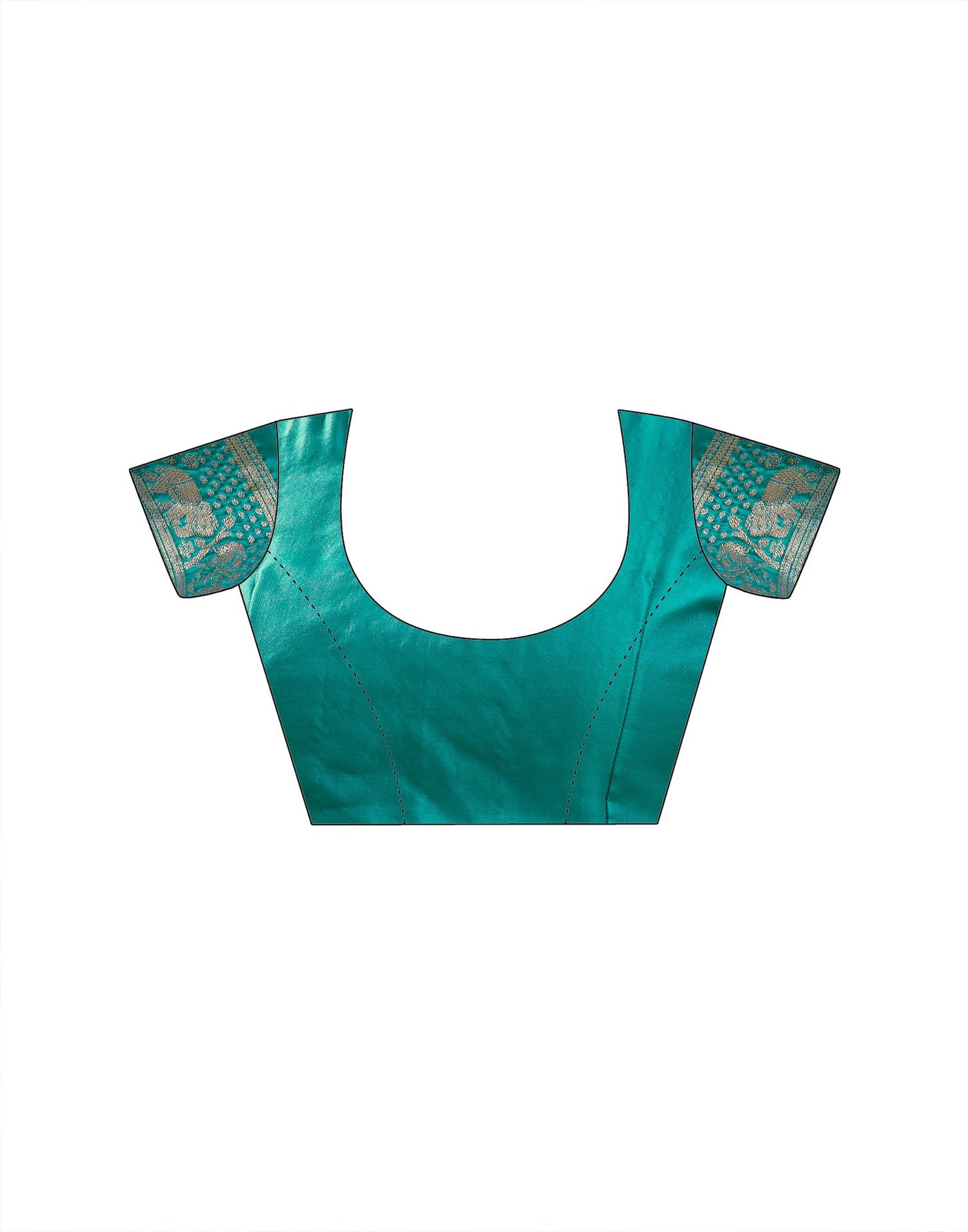 Teal Green Silk Woven Saree