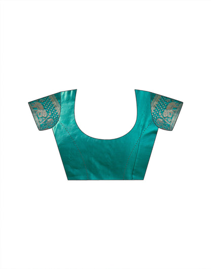Teal Green Silk Woven Saree