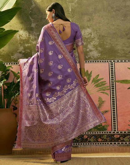 Purple Silk Woven Saree