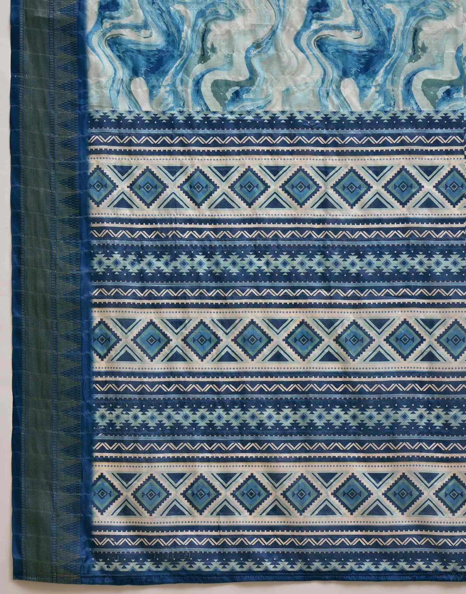 Sky Blue Silk Woven Printed Saree