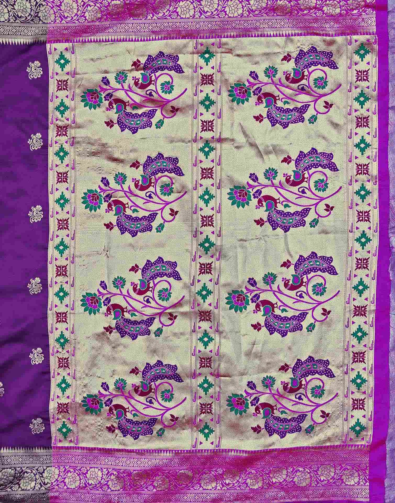 Dark Purple Silk Woven Paithani Saree