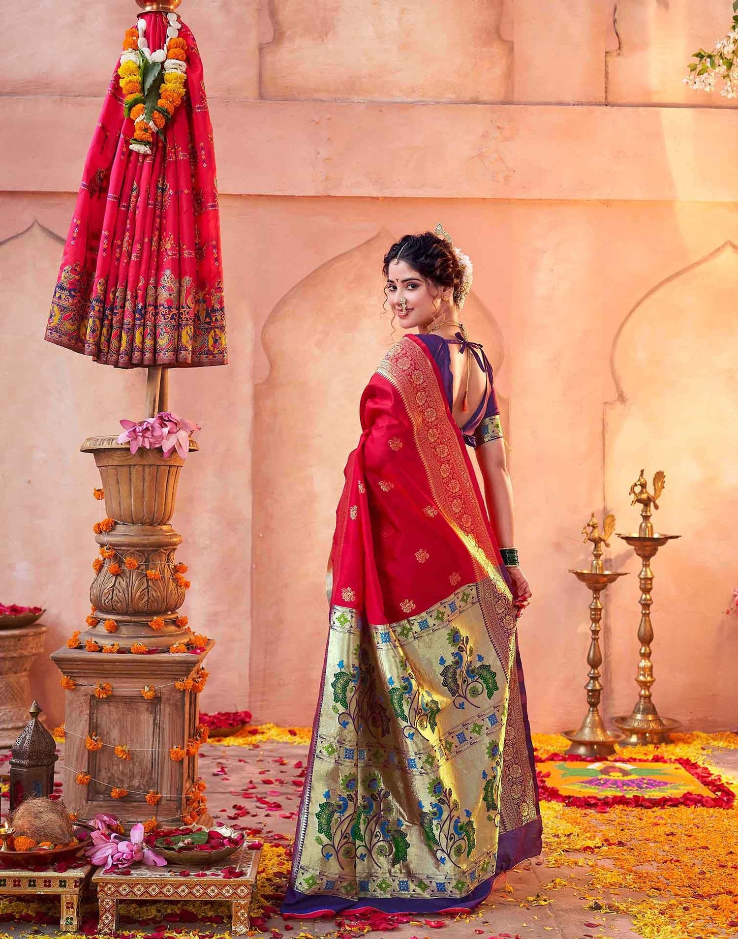 Red Silk Woven Paithani Saree