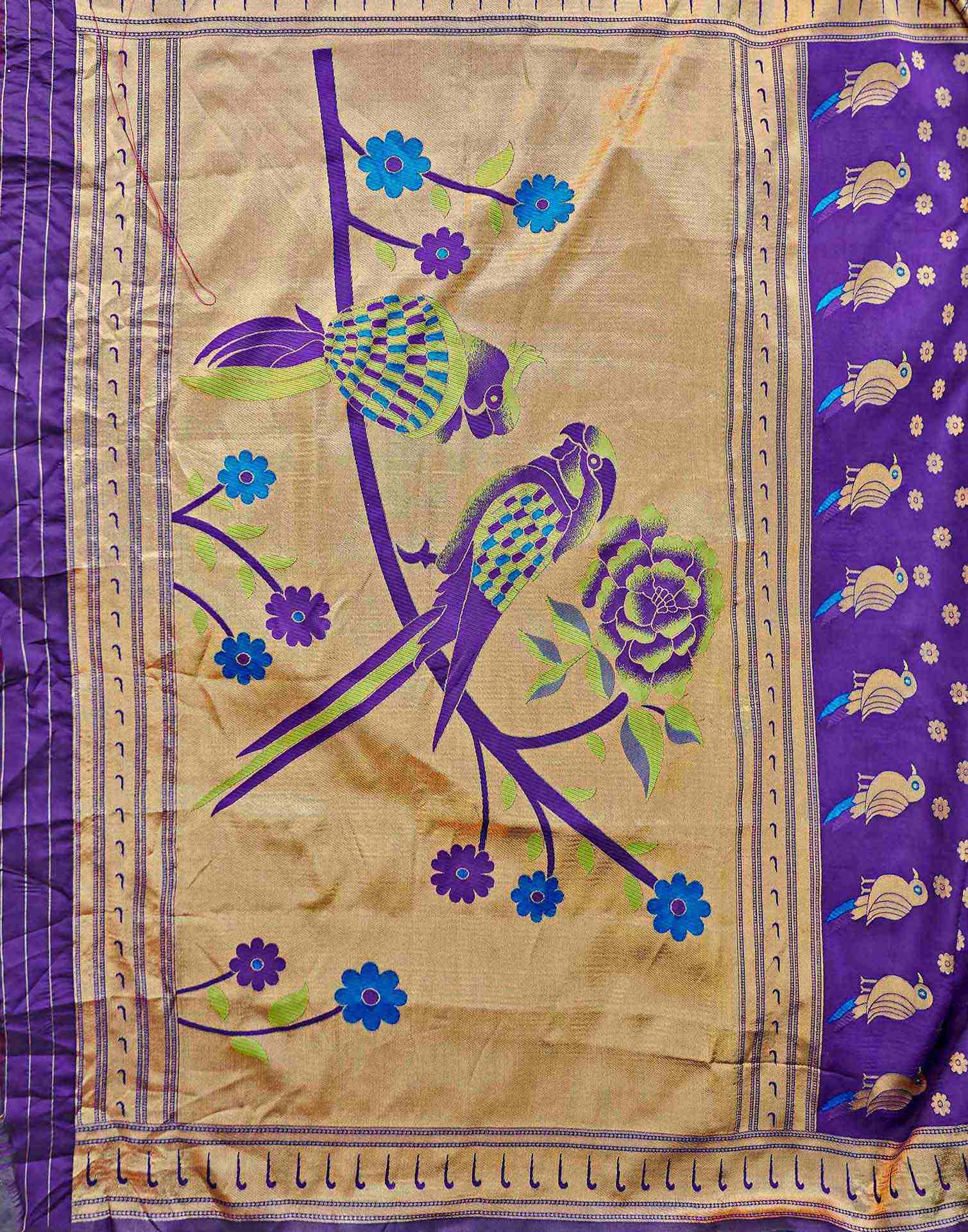 Purple Silk Woven Paithani Saree