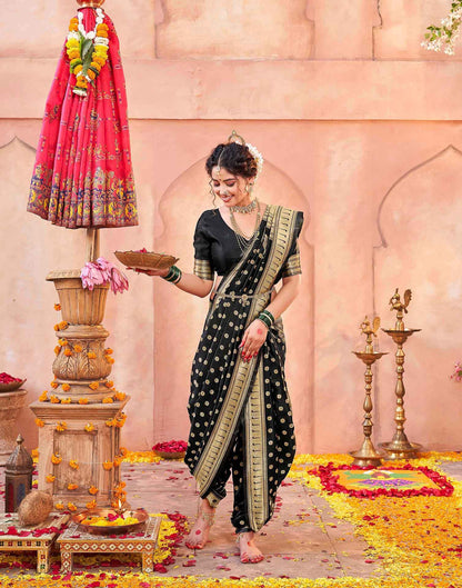 Black Silk Woven Paithani Saree