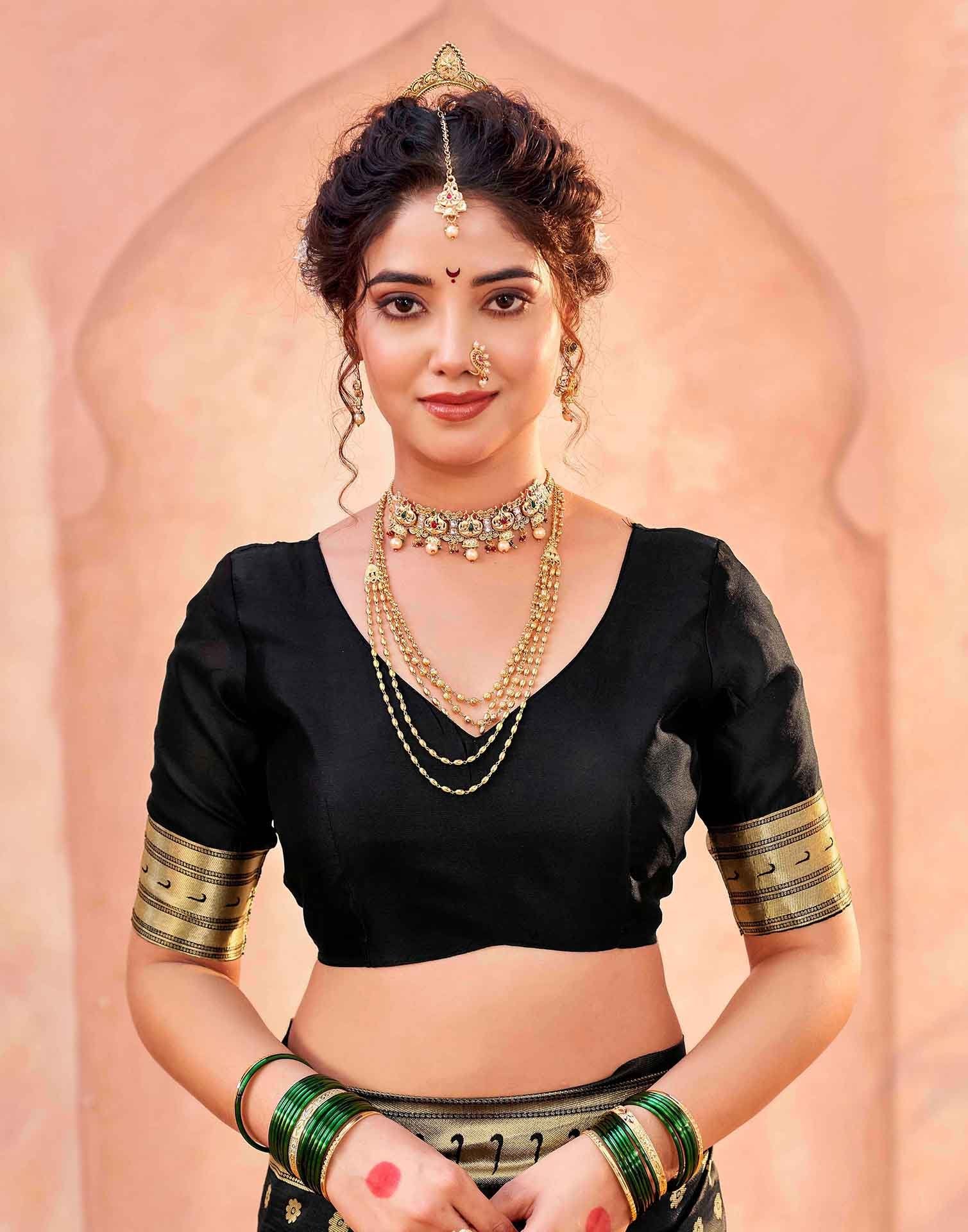 Black Silk Woven Paithani Saree