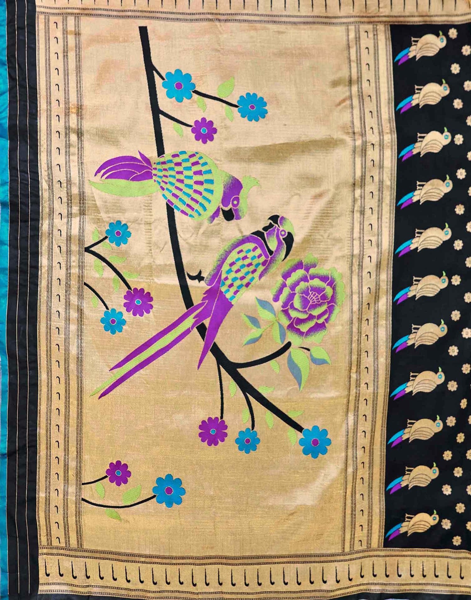 Black Silk Woven Paithani Saree