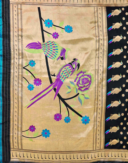 Black Silk Woven Paithani Saree