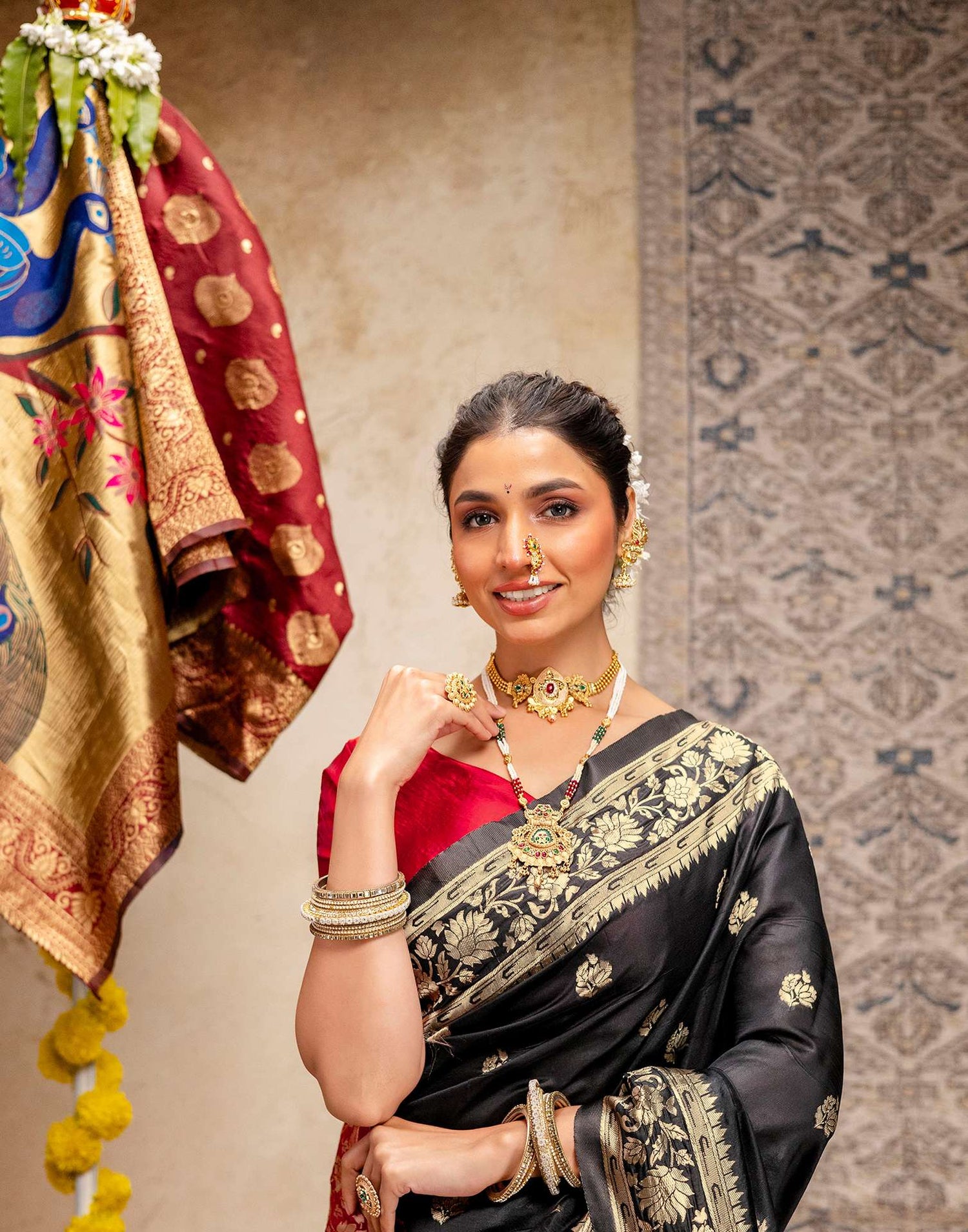 Black Silk Woven Paithani Saree