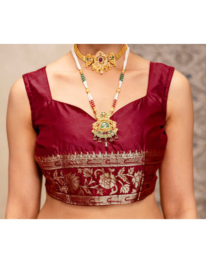 Olive Green Silk Woven Paithani Saree