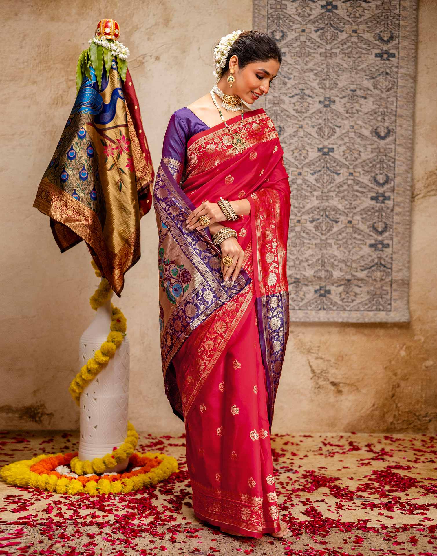 Red Silk Woven Paithani Saree