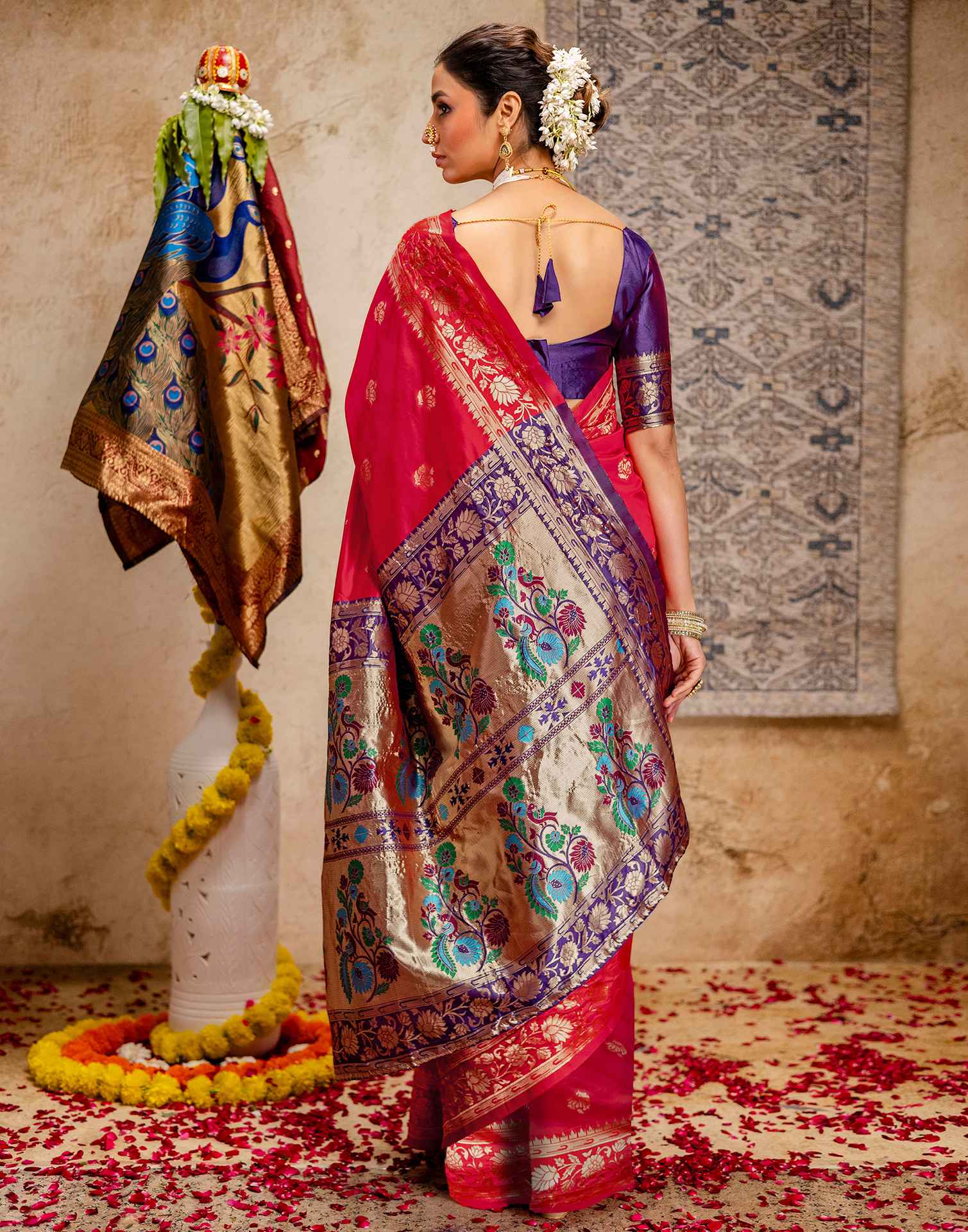 Red Silk Woven Paithani Saree