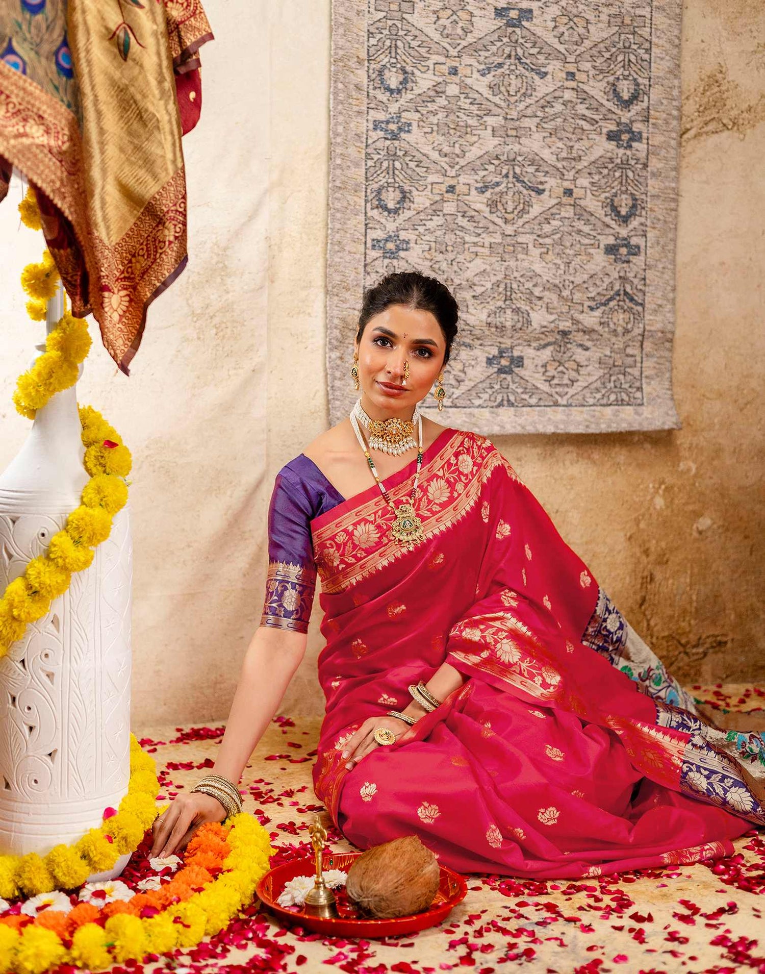 Red Silk Woven Paithani Saree