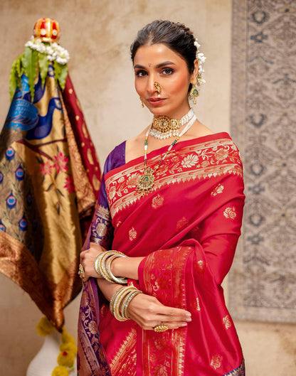Red Silk Woven Paithani Saree
