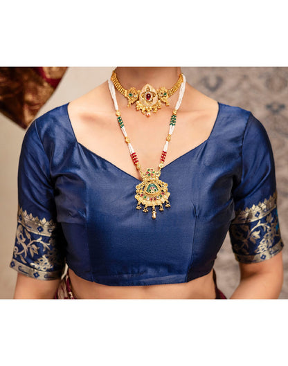 Maroon Silk Woven Paithani Saree