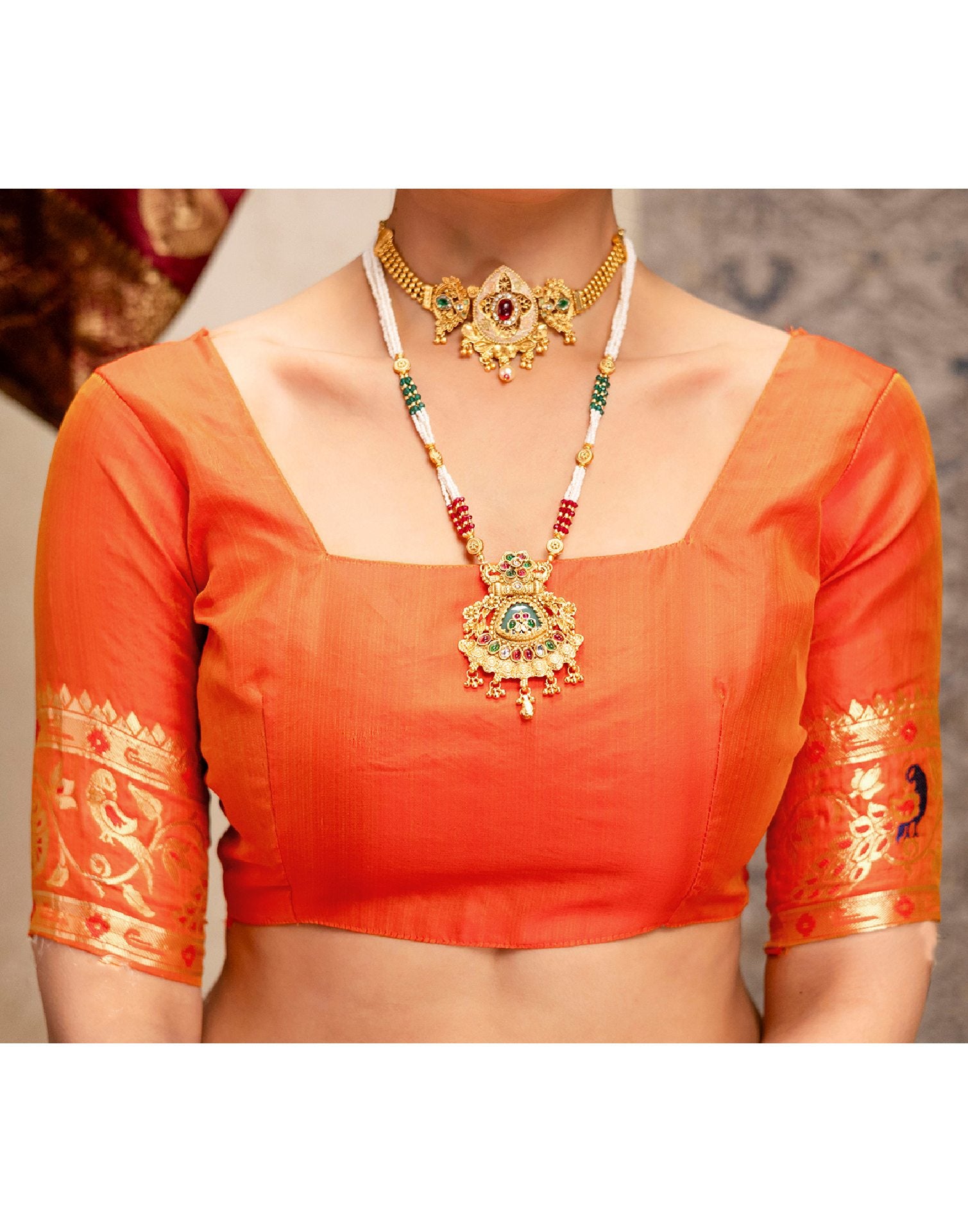 Lime Green Silk Woven Paithani Saree