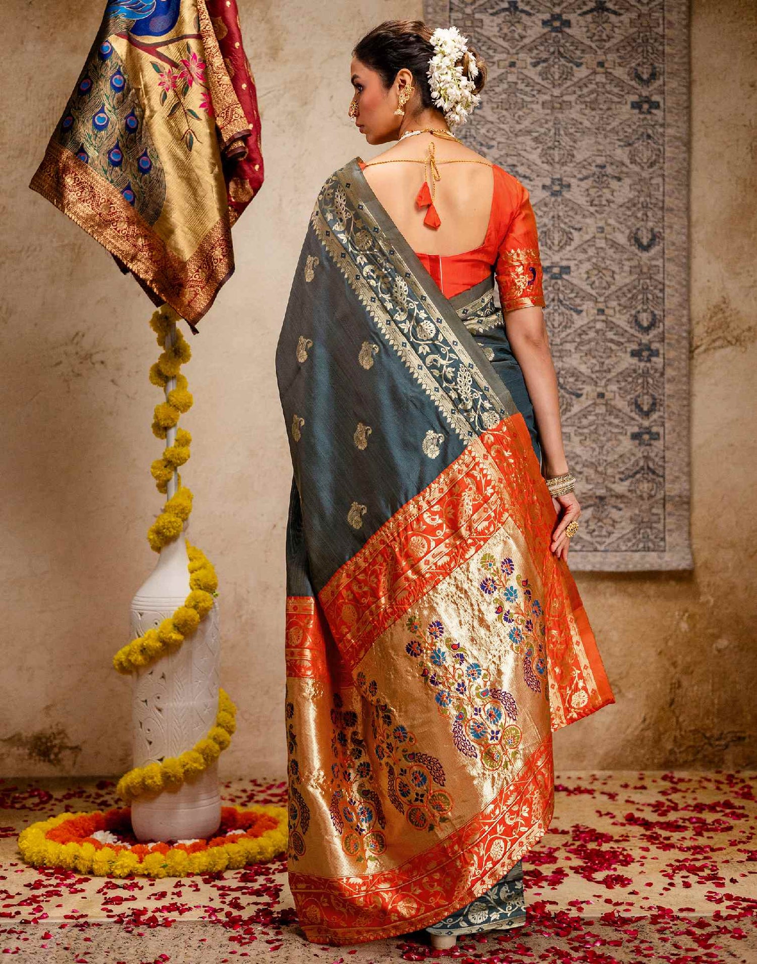 Rama Green Silk Woven Paithani Saree