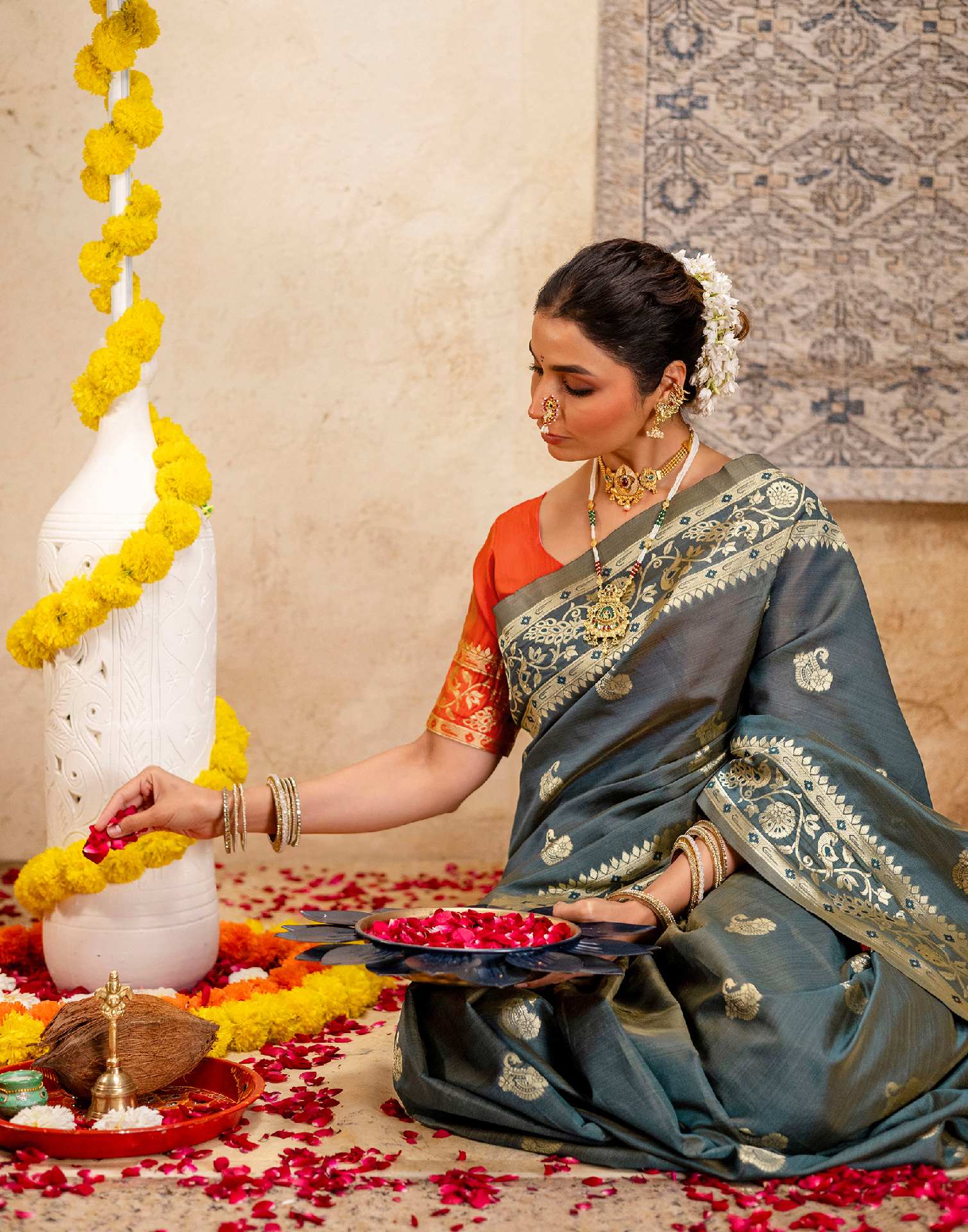 Rama Green Silk Woven Paithani Saree
