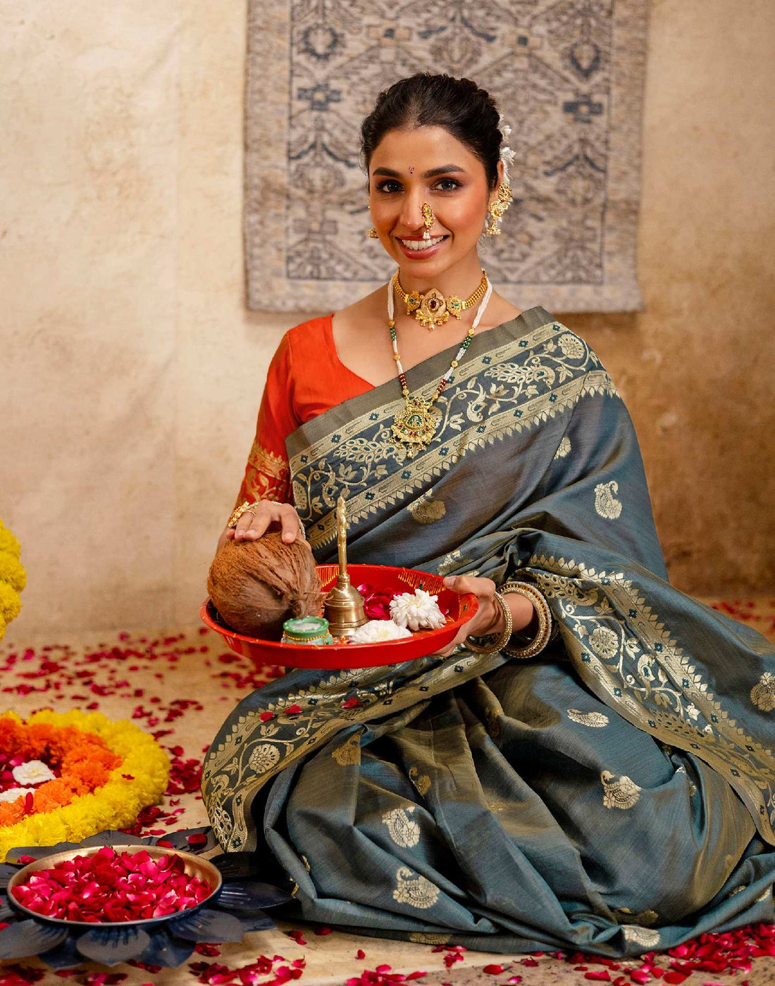 Rama Green Silk Woven Paithani Saree