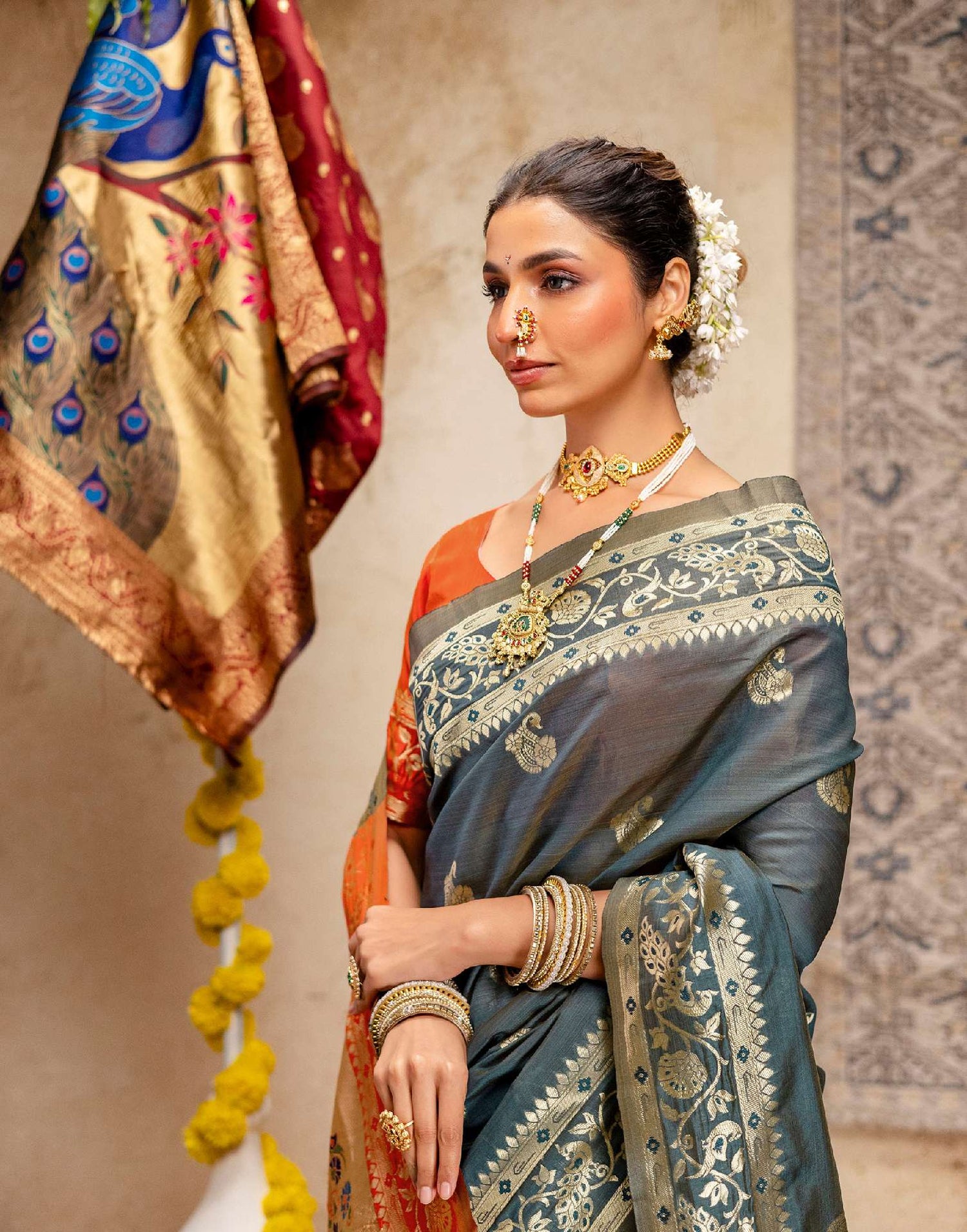 Rama Green Silk Woven Paithani Saree