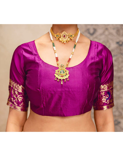 Dark Purple Silk Woven Paithani Saree