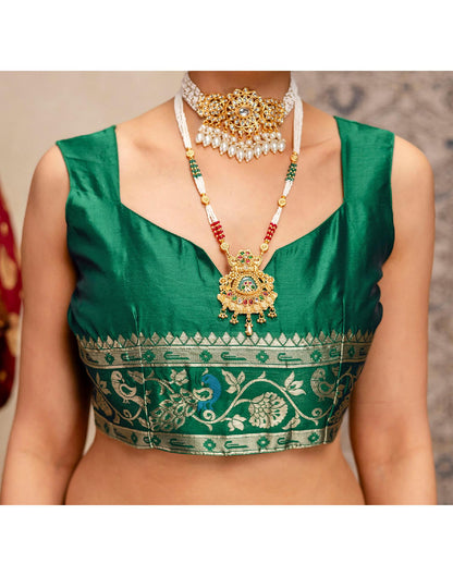 Navy Blue Silk Woven Paithani Saree