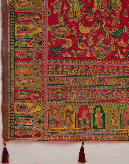 Green Silk Woven Kalamkari Saree