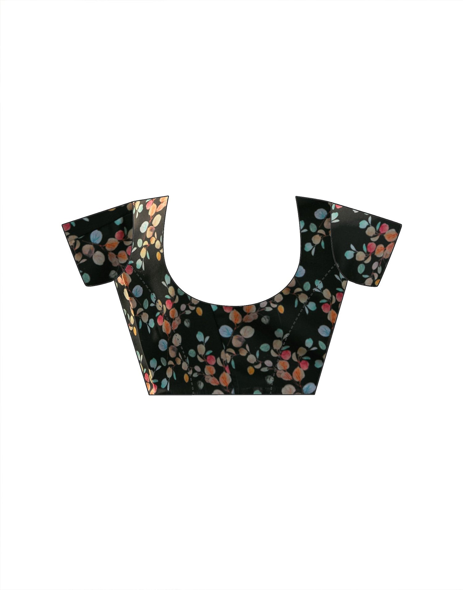 Black Georgette Floral Printed Saree