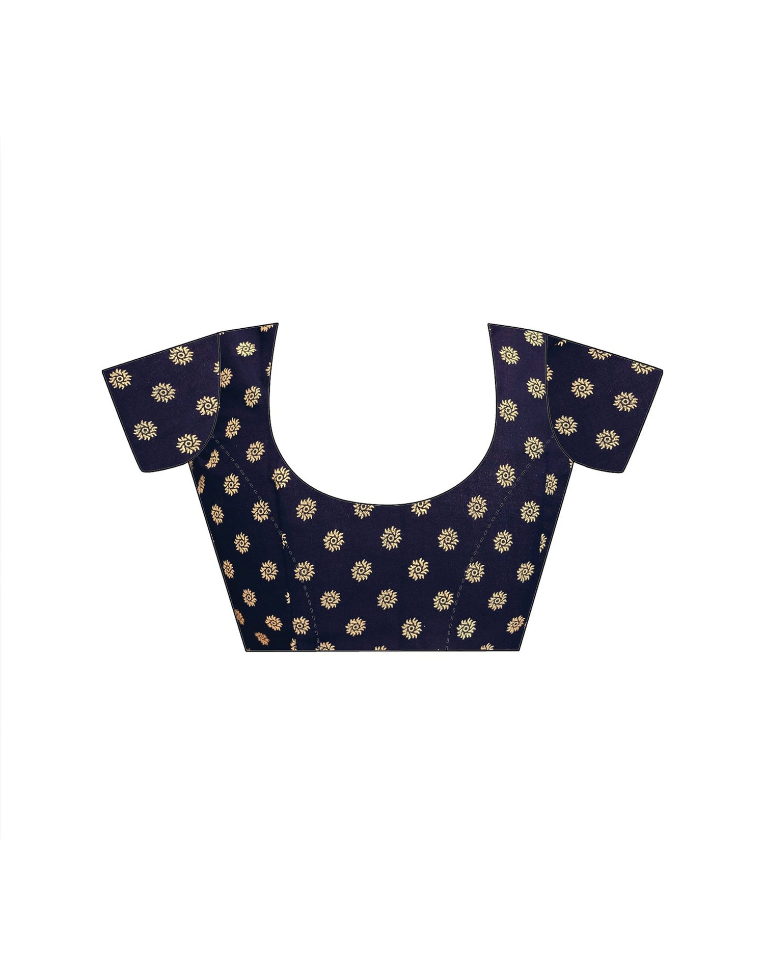 Navy Blue Georgette Foil Printed Saree