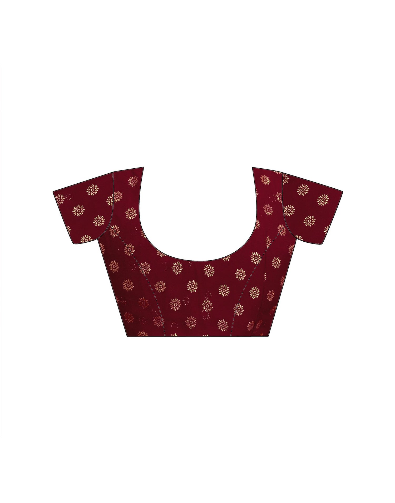 Maroon Georgette Foil Printed Saree