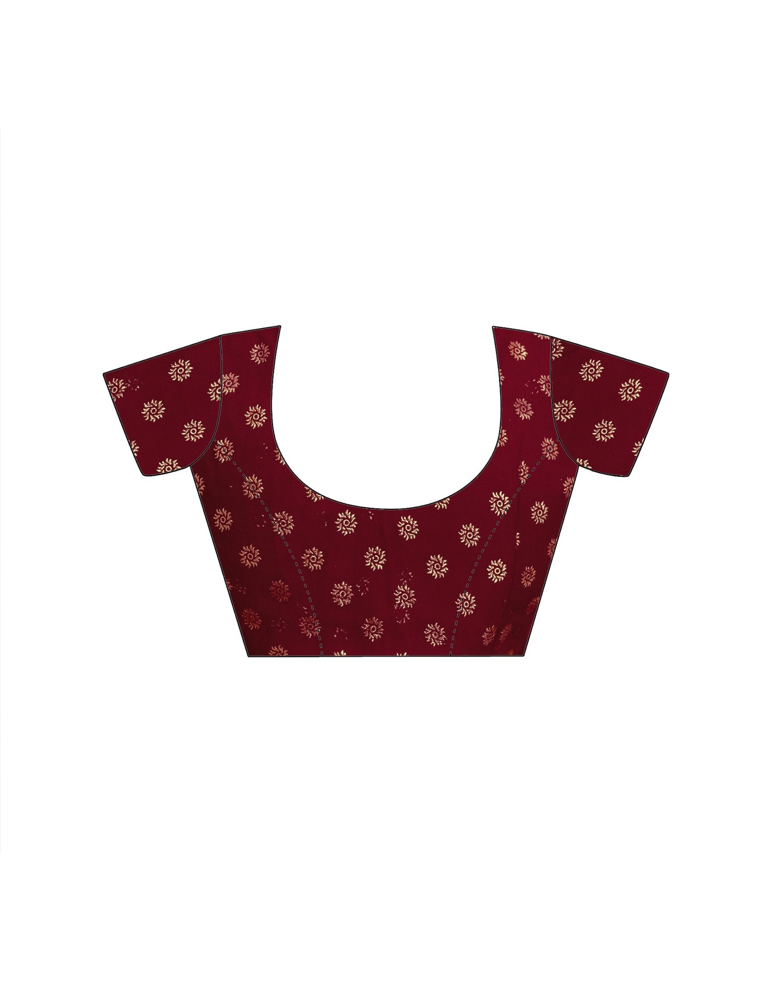 Maroon Georgette Foil Printed Saree