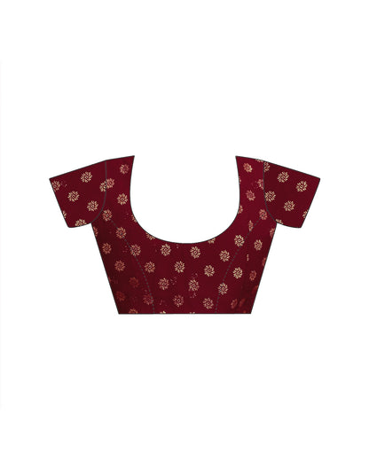 Maroon Georgette Foil Printed Saree