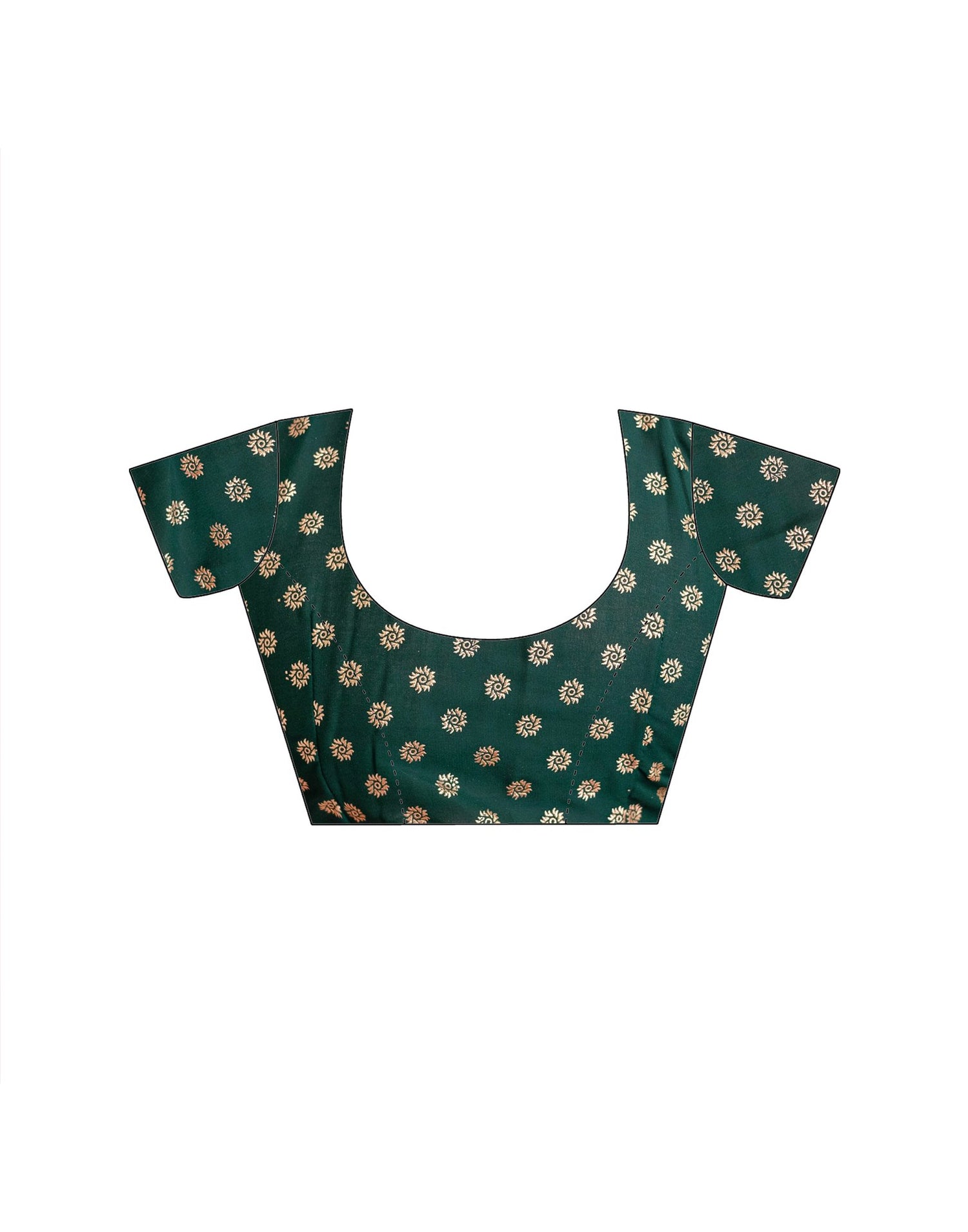 Dark Green Georgette Foil Printed Saree