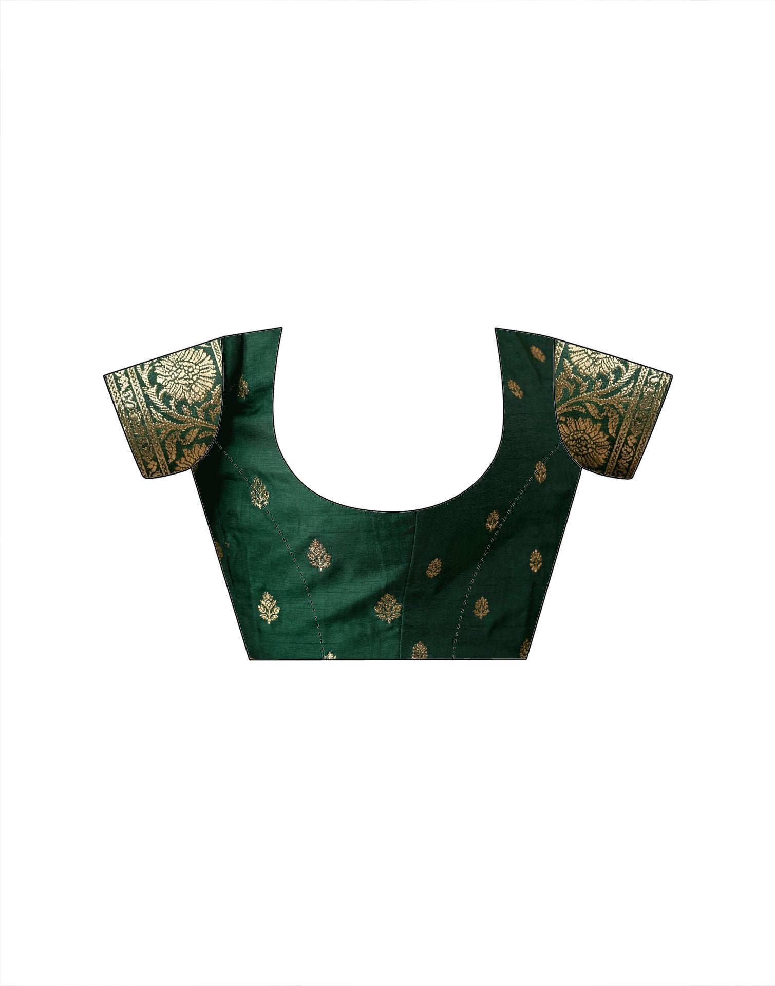 Dark Green Georgette Foil Printed Saree
