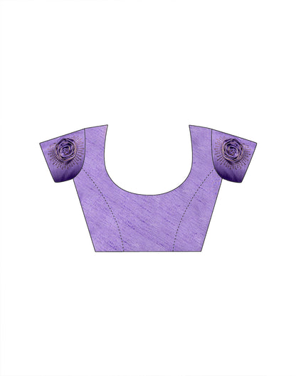 Lavender Chiffon Woven Border Saree