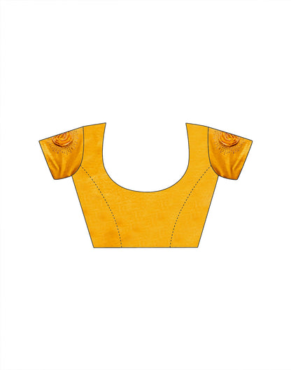 Yellow Chiffon Woven Border Saree