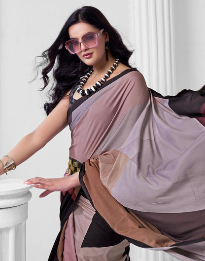 Multicoloured Crepe Printed Saree