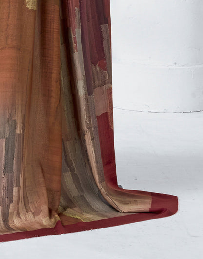 Dark Beige Crepe Printed Saree