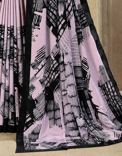 Mauve Crepe Silk Printed Saree