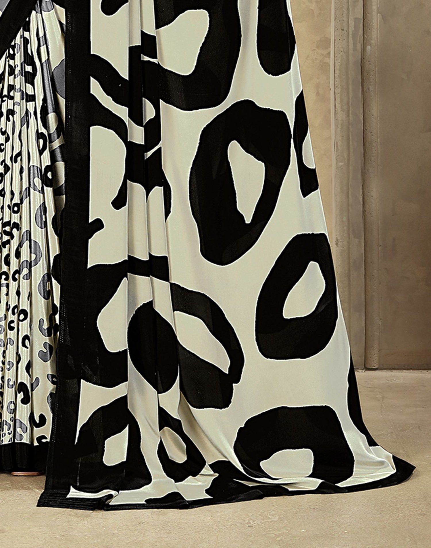 Light Pista Green Crepe Silk Printed Saree