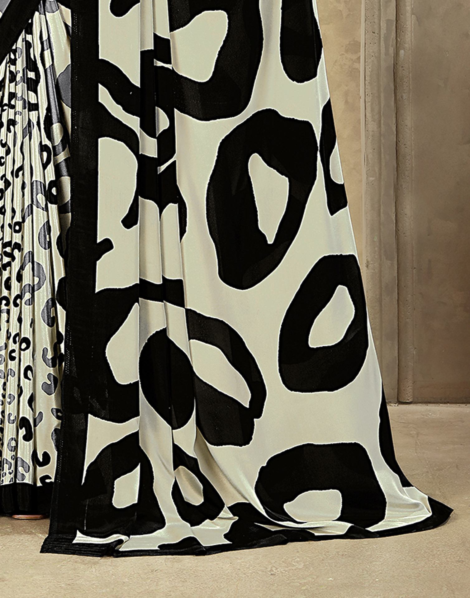 Light Pista Green Crepe Silk Printed Saree