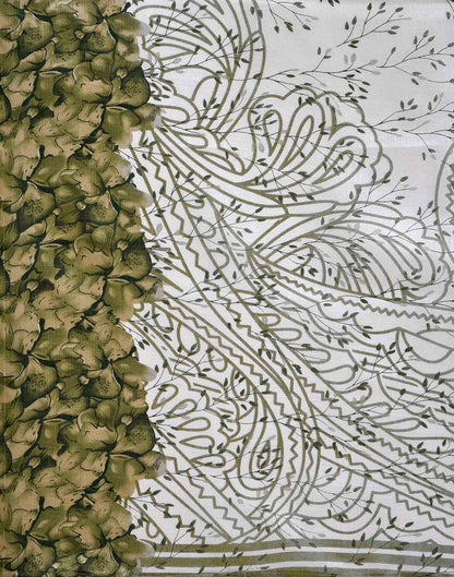 Off White Khadi Printed Saree