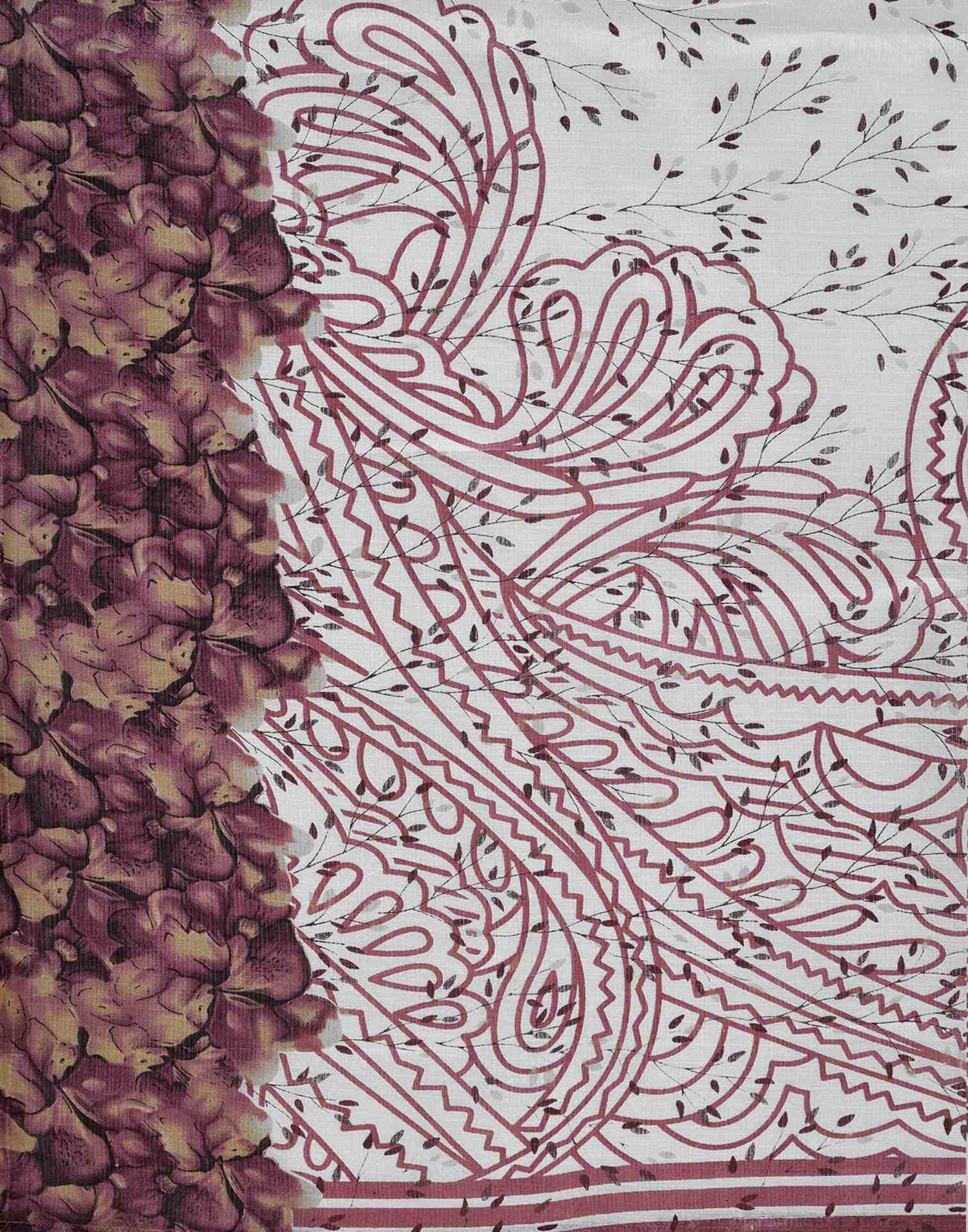 Off White Khadi Printed Saree