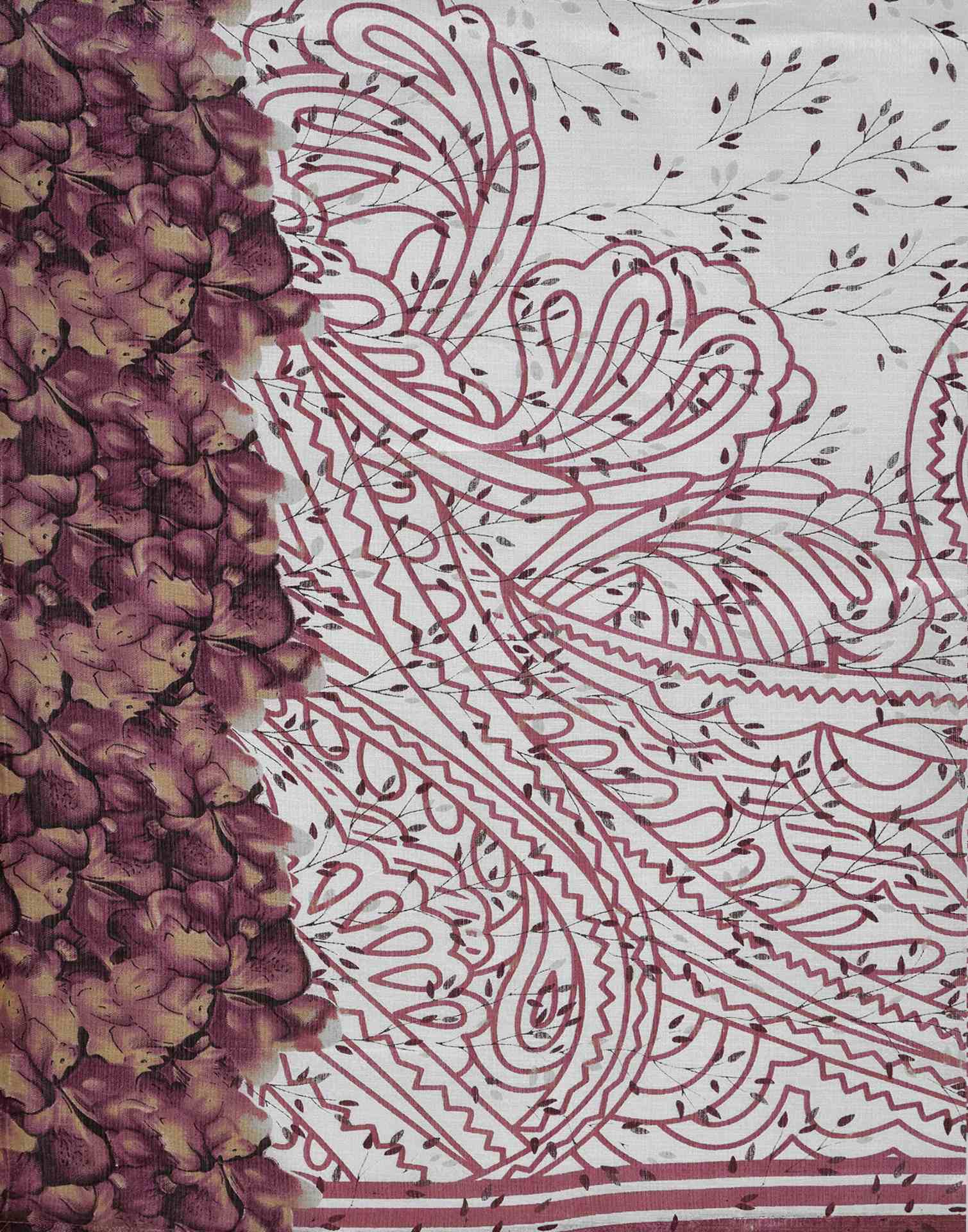 Off White Khadi Printed Saree