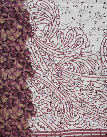 Off White Khadi Printed Saree