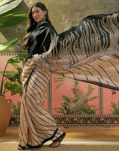 Peach Khadi Printed Saree